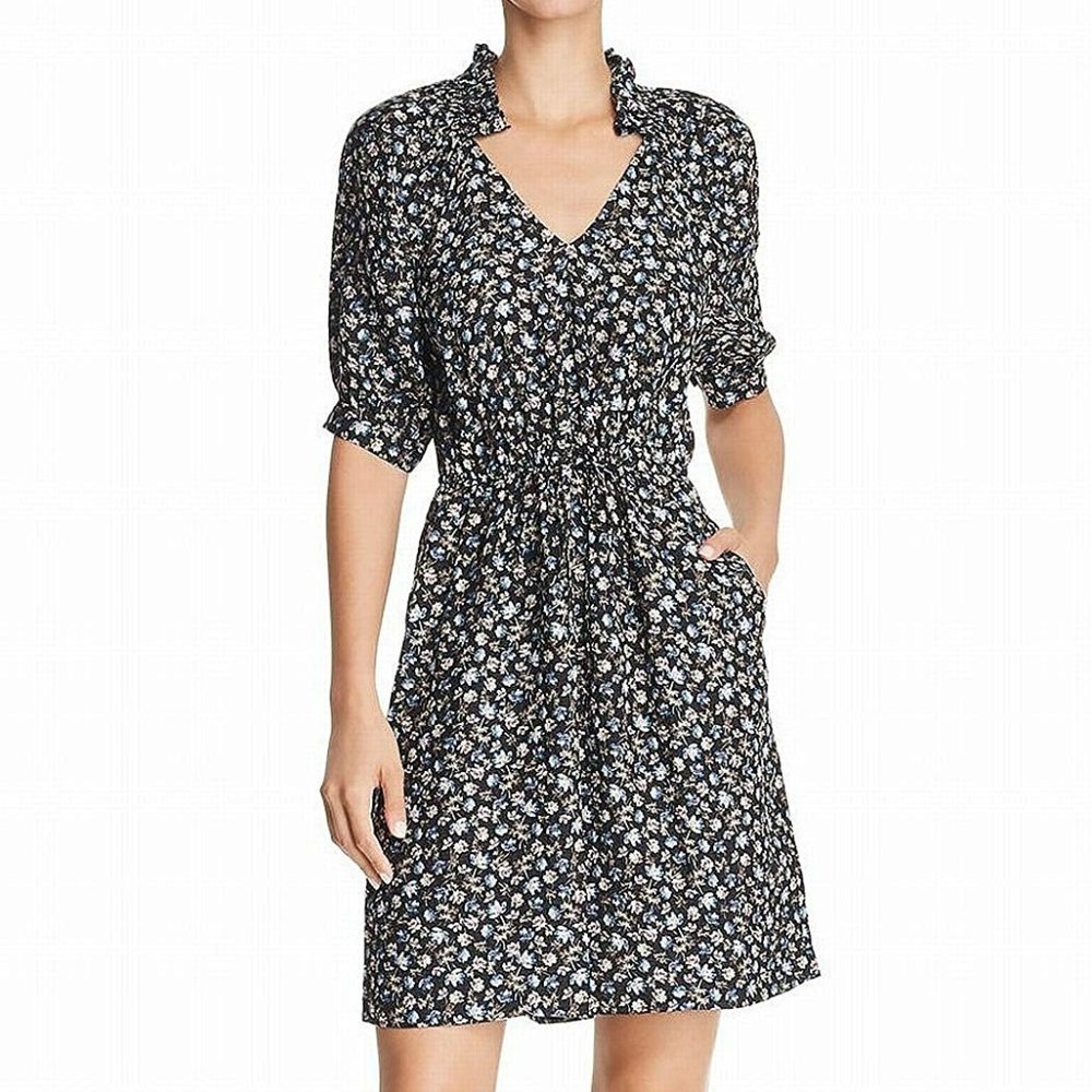 Rebecca Taylor Black and White Floral Dress